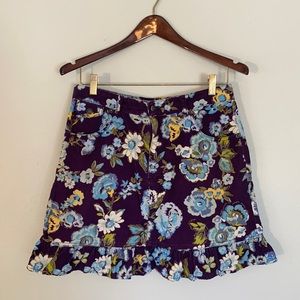 Land’s End corduroy floral print mini skirt